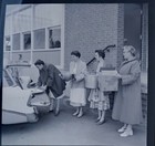 Civil Defense Feeding Training Photo Negative 1957 Ladies Unloading Stationwagon