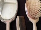 4 Vintage Antique  Saart Brothers Sterling Silver Vanity Set Mirror   Brush Comb