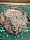 Vintage 1940s Pewter Native American Pipe Holder Cigar Ashtray
