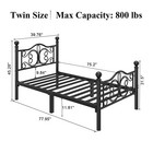 Twin full queen Bed Frame metal Bedframe With Butterfly Pattern Design Headboard