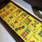 Vintage Light Green Bakelite Catalin  Mahjong Set 144 Tiles