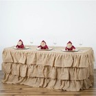 14 Ft Natural Burlap Table Skirt 3 Tiers Ruffles Wedding Party Catering Supply