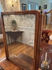 Georgian Chippendale Dressing Shaving Stand Mirror Burl Walnut