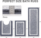 Bathroom Rug Mat Set 3 Piece  Microfiber Shaggy Bath Set  Non-slip Ultra Soft