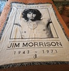 Jim Morrison Vtg 90s Doors American Poet Lizard Woven Blanket Tapestry Rare