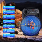15  Woofer Portable Party Bluetooth Speaker W led Lights Stand Wireless Mic Fm