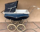 Vintage Bilt Rite Baby Pram Carriage Navy Blue Cadillac 1950s Buggy Stroller