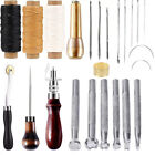 Leather Craft Tools Kit Hand Sewing Stitching Punch Carving Saddle Groover Set