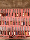 Lot Of 60 Pc Custom Handmade Damascus Steel 6  Camping   Hunting Knives From Usa