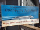Large Rare Vintage Bonneville Salt Flats Racing Advertising 48  Metal Sign 