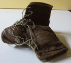 Antique 19th Century 1800 s Baby Shoes Soft Leather Lace-up Infant Boots
