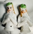 Vintage Japanese Half Dolls Pin Cushion Porcelain Lot Of 4 Art Deco