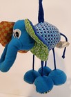 Vtg Infantino Plush Elephant Baby Toy Crinkle Ears Rattle Feet Vibrates Rare