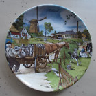 Vintage 1984 Royal Schwabap Porcelain Holland Dairy Milk Farmer Windmill Plate