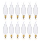  Candelabra Flame Tip Frosted Ca10 40w E12 Base  12 Pack  Decorative 40 Watts