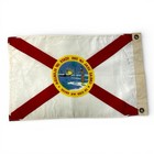 Vintage 1950s Florida State Flag 18x11    Older Seal Brass Grommets - Silk rayon
