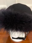 Midnight Blue Recycled Fox Fur Ski Helmet Cover Head Band