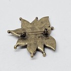 Vintage Enamel Red Rhinestone Poinsettia Christmas Brooch Pin