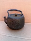 Antique Japanese Cast Iron Tea Kettle 19th Century Weathered Condition