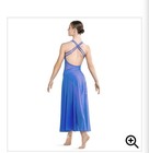 Revolution Women   s Blue Mesh Overlay Dance Dress Sleeveless Strappy Back