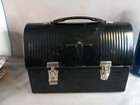 Vintage Thermos Black Metal Lunch Box Domed Top With Thermos V Mid Century