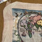 Vintage Embroidery Map Africa Asia Australia Hand Made Cross Stitch