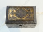 Antique Tobacco Box Persian Arab Islam Art Handcarved Etched Calligraphy Bronze
