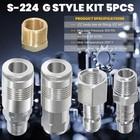 S-224 1 2  Npt G Style Coupler Plug   Air Hose Reducer Bushing Kit 5pcs 99 Scfm