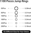 1100pcs Jump Rings For Jewelry Making  Black Open Jump Ring Stainless Steel O Ri