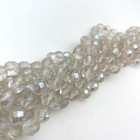 Vintage Faceted Clear Fire Polished Oval Czech Glass Beads  8mm   ccg31 