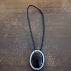 Native American Navajo Bolo Tie Large Black Onyx  Native American Ties Zuni  e