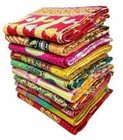 Vintage Kantha Quilt Reversible Throw Gudri Wholesale Handmade Indian Lot 10 Pcs