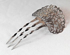 Vintage Sterling Silver Openwork Hair Comb Signed  0675 Twisted Prongs Signed 6n