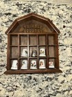 Enesco Thimble Country Display Case With 7 Porcelain Thimbles And One Pewter Ar