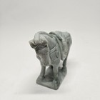 Chinese Carved Solid Stone Jade Tang Saddled Horse Figurine  4 5  High X 6  Wide