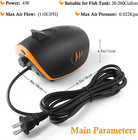 110gph Powerful Aquarium Air Pump  Quiet 2-outlets Aquarium Aerator  Adjustable