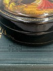 Vintage Hand Painted Fedoskino Russian Lacquered Box With Papers