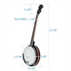 Full Size 5 String Sapele   Metal Resonator Banjo With 24 Brackets Closed Back