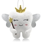 Tooth Fairy Pillow With Shiny Wings Embroidered Tooth Fairy Doll With White