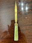 Vintage Chinese Export Carved Jade Handle Letter Opener Old Asian China 8 