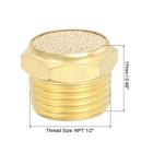 1 2  Npt Brass Pneumatic Exhaust Muffler  Flat Sintered Filter  Golden