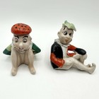 Vintage Pixie Elf Jester Figurine Ceramic Leaf Mushroom Japan Rare