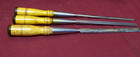 Vintage Norvelle Shapleigh Diamond Edge Long Socket Chisel Group Leather Caps