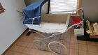 1970 80 s Silver Cross Navy White Carriage Single Seat Stroller Made In England