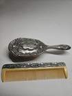 Vintage Silver-plated Vanity Hair Brush And Comb Set