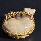 Estee Lauder Solid Perfume Compact Cat Kitten In Basket  beautiful  1997 Vtg