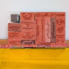 Vintage Susan Branch Celebrations Rubber Stamp Set In Box Ink Pad Impressions