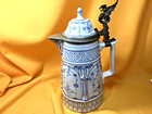 German Rare Frederick C  Greiner   Sons  Blue   White Pouring Stein-c 1900