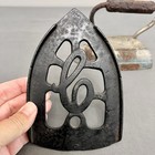Antique Cast Iron Flat Sad Iron Pressing Iron W  Trivet Rest Primitive Rustic