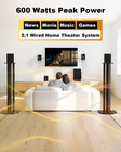 Home Theater Systems With 5 25 Inch Subwoofer  5 1 Wired Satellite Surround Soun